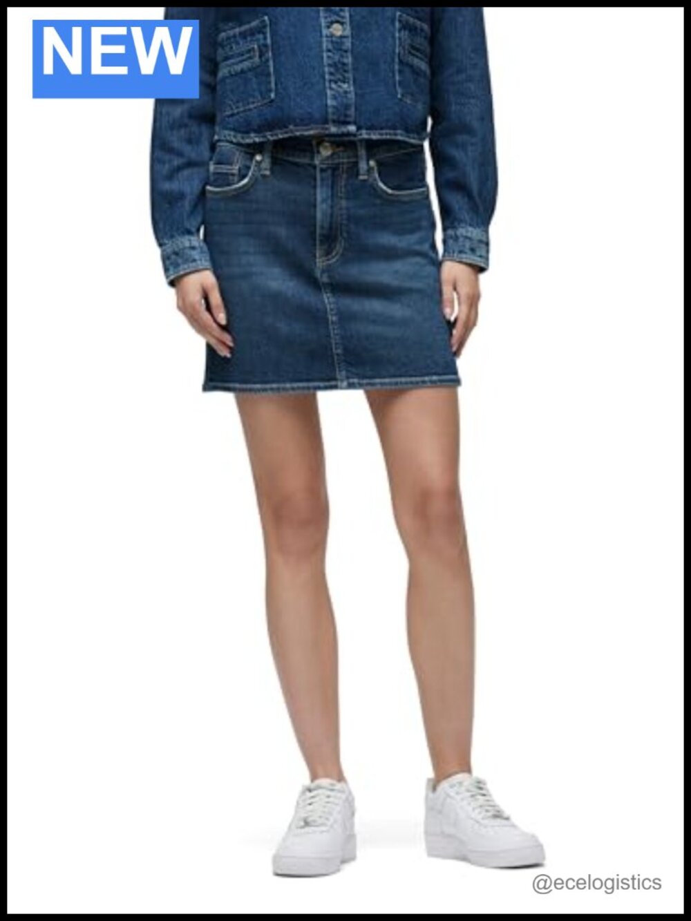 Viper Stretch Denim Mini Skirt High Rise A-Line 5-Pocket Zip